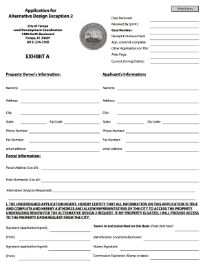 City of Tampa Design Exception Form