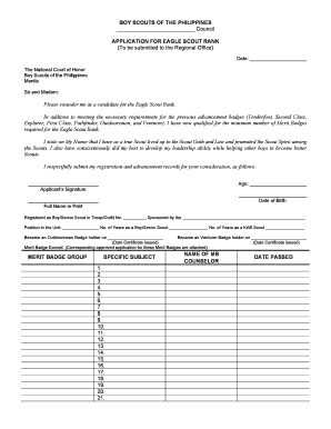 Boy Scout of the Philippines Registration Form