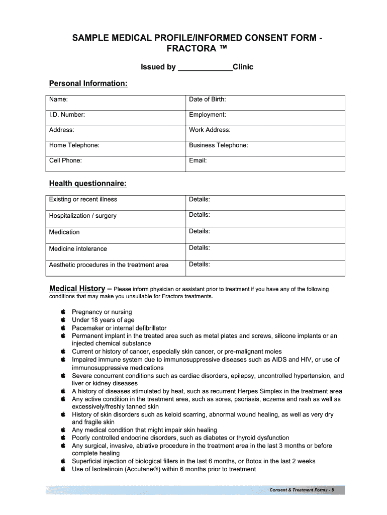 Personal Health Profile Form