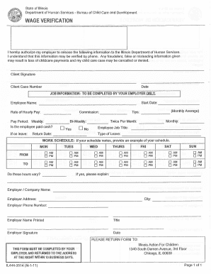 verification form wage illinois dhs sample action children printable forms preview pdf sign state pdffiller signnow template fill