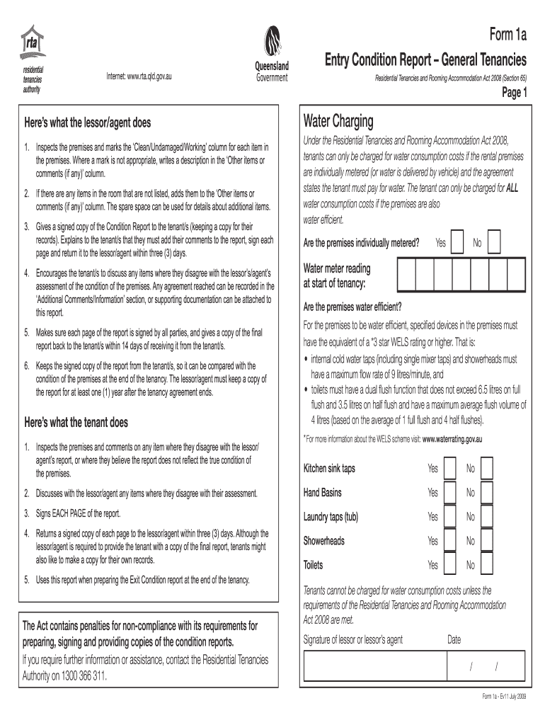  Entry Report Form 2009