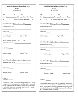 National Junior Honor Society Service Hours Log Sheet Printable  Form