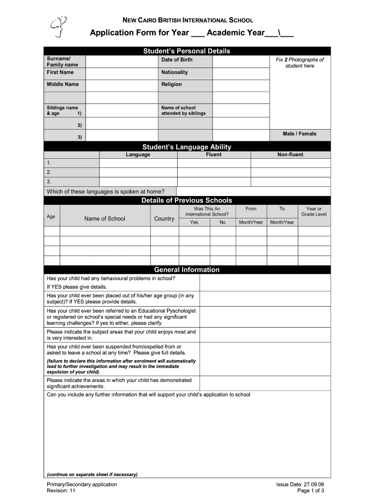  Application Form  Ncbis 2006-2024