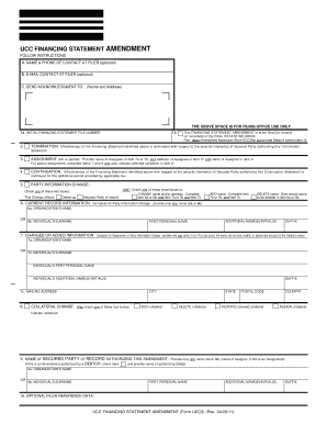 Instructions for UCC Financing Statement Amendment Form CA Gov