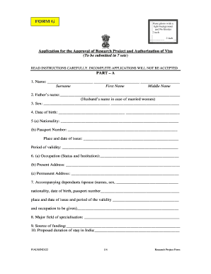 Application for Approval Form