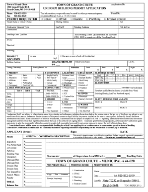 Building Permit Application Town of Grand Chute  Form