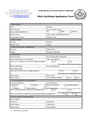 Birth Certificate Afghanistan Pdf - Fill Out and Sign Printable PDF  Template