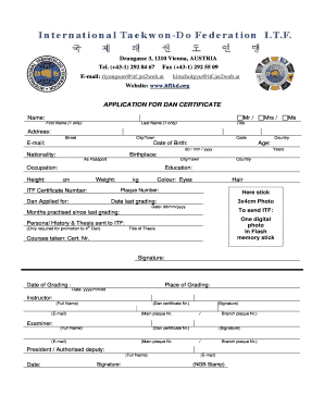 Sample of Itf Request for Certification  Form