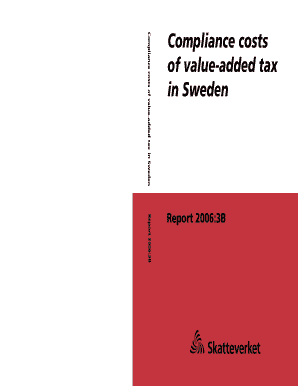 Skatteverket Compliance Costs of Value Added Tax in Sweden Form