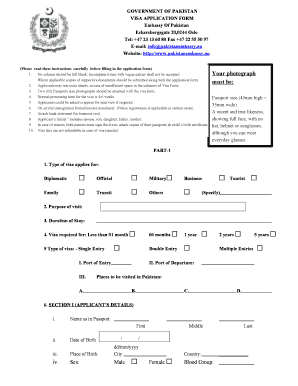 Pakistan Visa Application Form