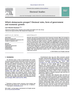 Which Democracies Prosper? Electoral Rules, Form of Government