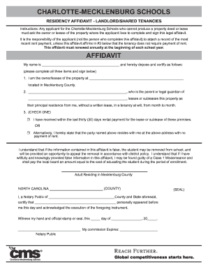 Notarized Affidavit Of Residency Template