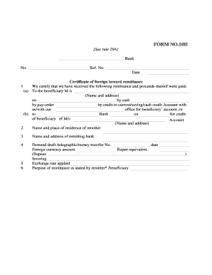 Proof of Remittance Sample  Form