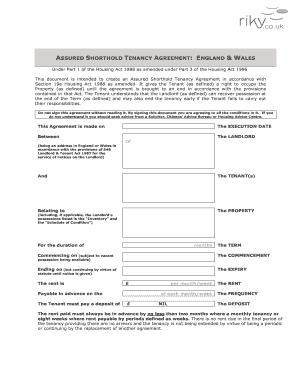 Tenancy Agreement England and Wales PDF Download  Form