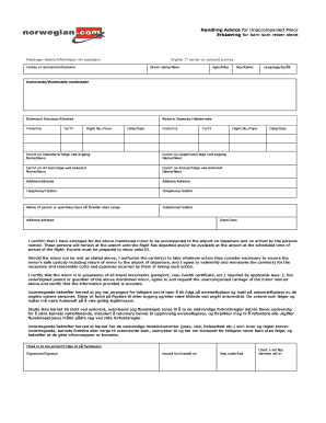 Handling Advice for Unaccompanied Minor Erkl Ring Norwegian Norwegian  Form