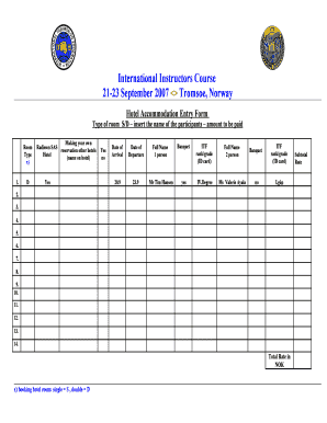 Hotel Check in Register Format