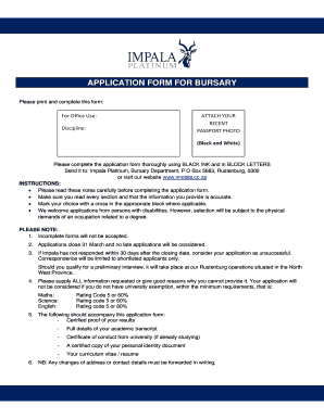 Impala Platinum Job Application Form