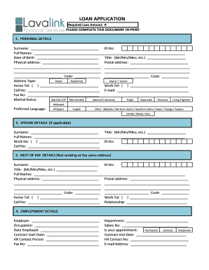 Lavalink Loans  Form