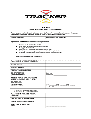 Bursary Tracking  Form