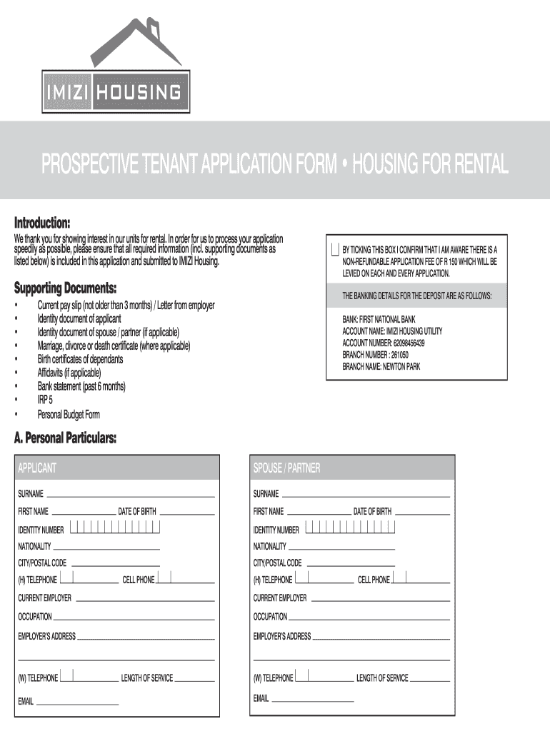 Imizi Housing  Form