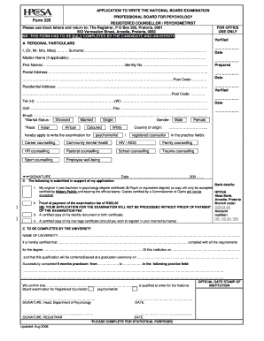 Hpcsa Board Exam Application Forms