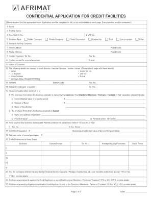 Credit Facility Application Form Stashfin PDF