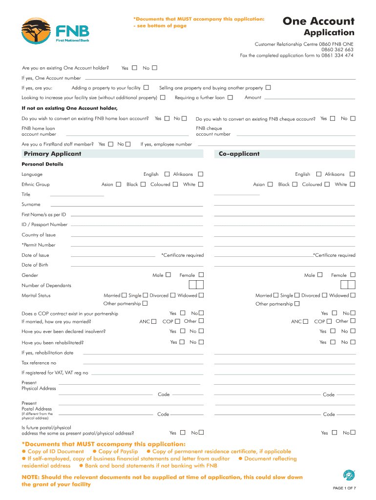 Open an Fnb Account Online  Form