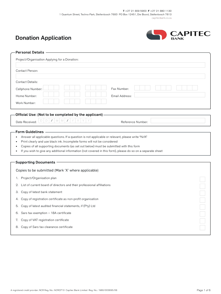 Capitec Loan  Form