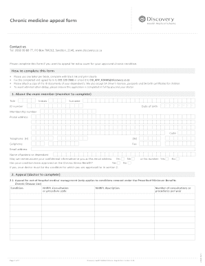 Discovery Appeal Form