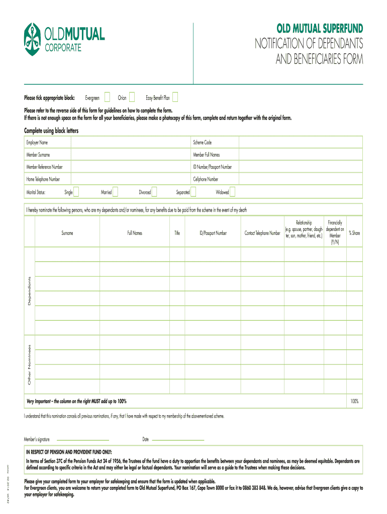  How to Fill Old Mutual Form 2014