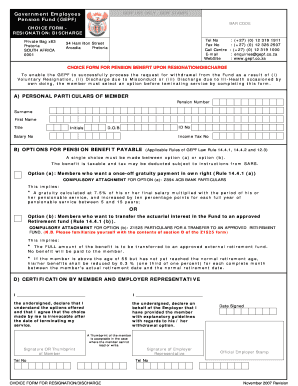 Gepf Forms for Resignation