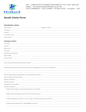 Hollard Claim Form