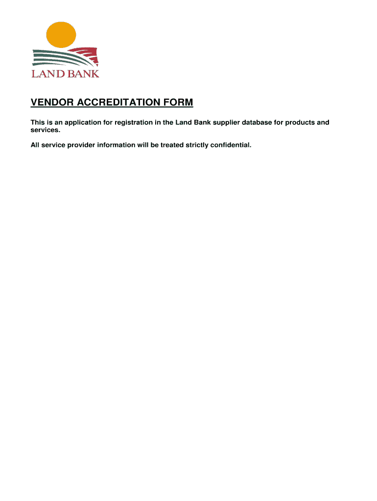 Vendor Accreditation Form  Land Bank