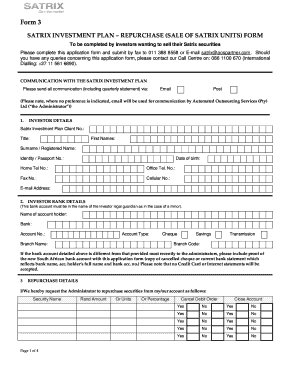 Satrix Repurchase Form