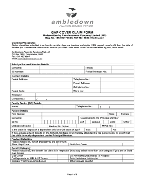  Ambledown Claim Form 2012
