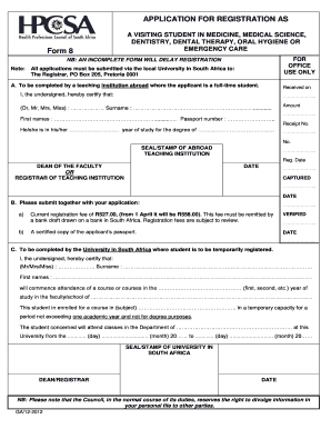 Hpscsa  Form