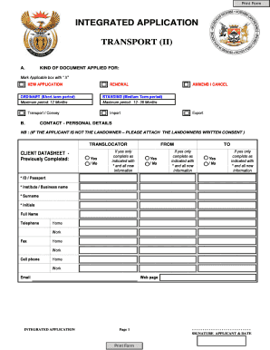 Transport Permit  Form