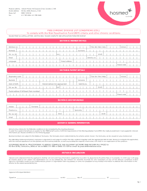 Hosmed Chronic Application  Form