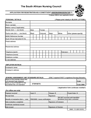 Sanc Assessor and Moderator  Form