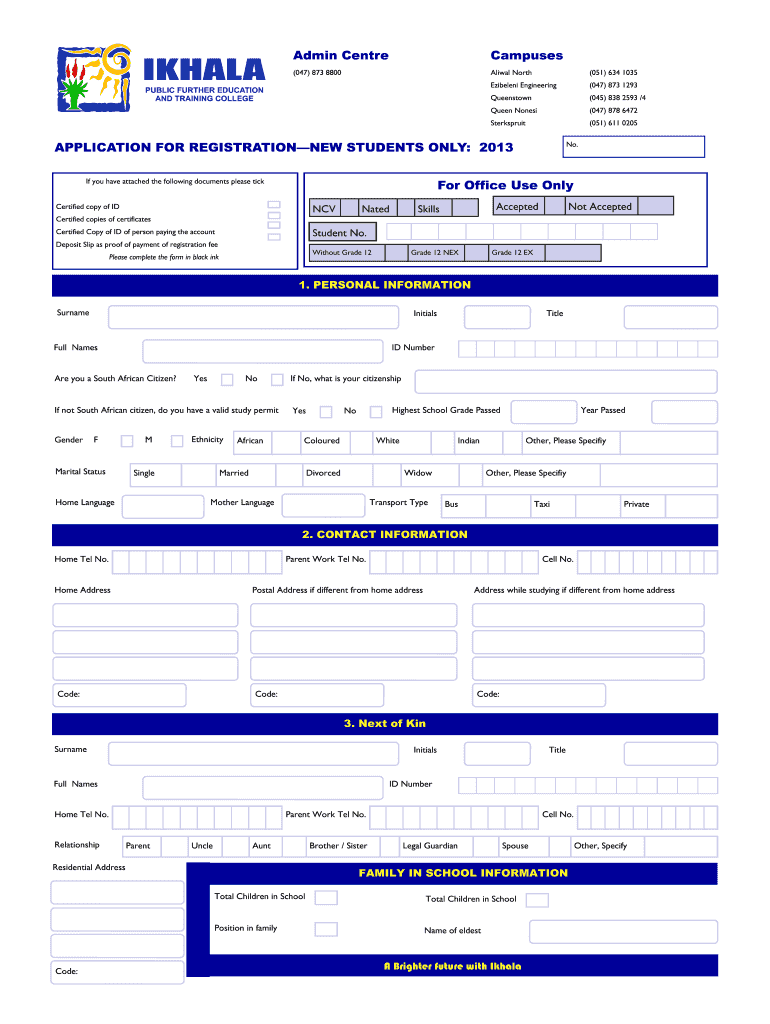  Ikhala Tvet College Online Application for 2013-2024