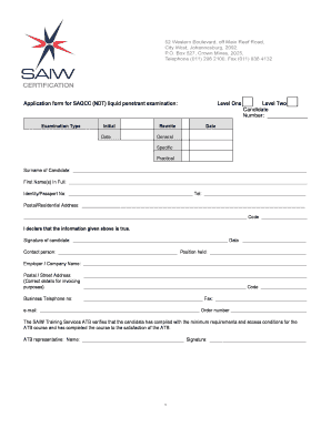 Saiw Registration  Form