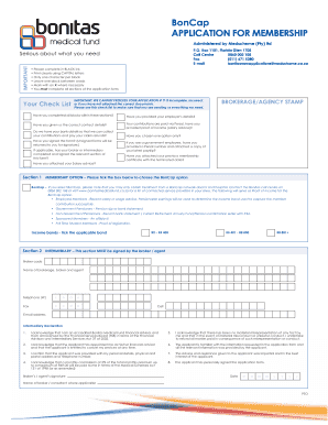 Bonitas Application Form PDF