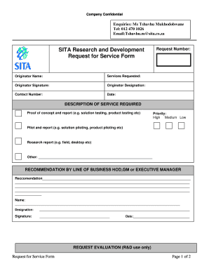 Research and Development Form