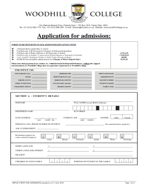 Woodhill College School Fees  Form