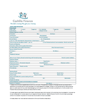 Quick Check Application  Form