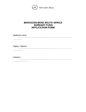 Mercedes Benz Bursary  Form