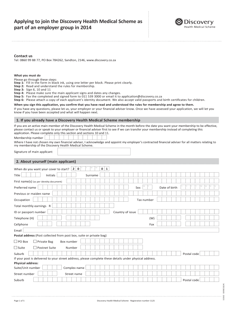Employer Application Mooirivier Medies Form