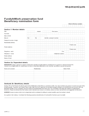 Momentum Funds at Work  Form