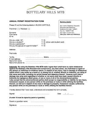 ANNUAL PERMIT REGISTRATION FORM