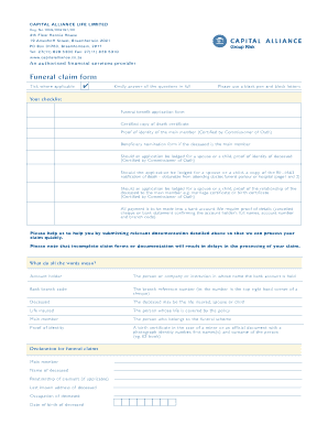 Funeral Claim Form Nbcei